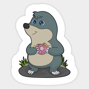 Mole with Donut Sticker